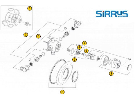 Sirrus Opac TS1503CCP (TS1503CCP) spares breakdown diagram