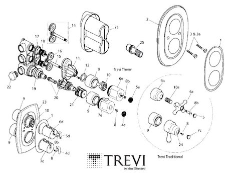 Trevi Therm MK2 Built-in A3000 (Therm A3000) spares breakdown diagram