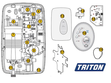 Triton T300si Wireless (T300si) spares breakdown diagram