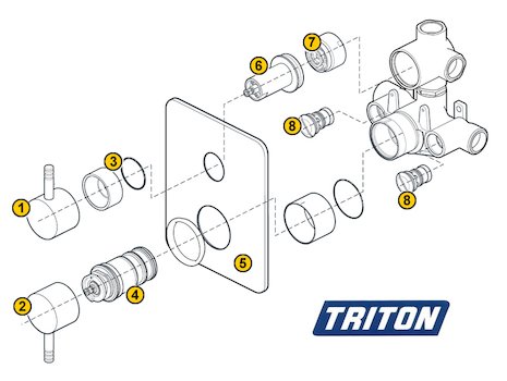 Triton Thames Dual Control (Thames) spares breakdown diagram
