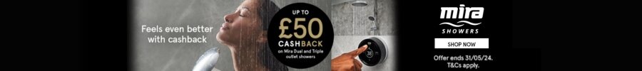 Claim up to £50 cashback on dual- and triple-outlet Mira showers