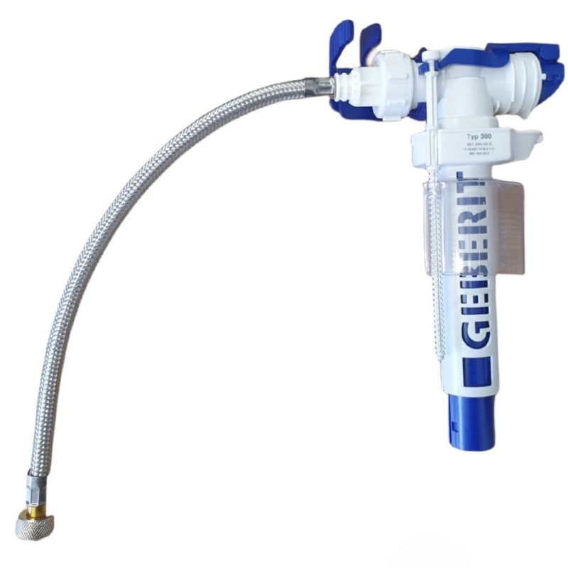 Geberit Type 380 fill valve with 333mm 3/8" braided hose Geberit 243
