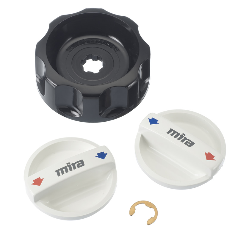Mira 8 control knob set white/black Mira 916.92 National Shower