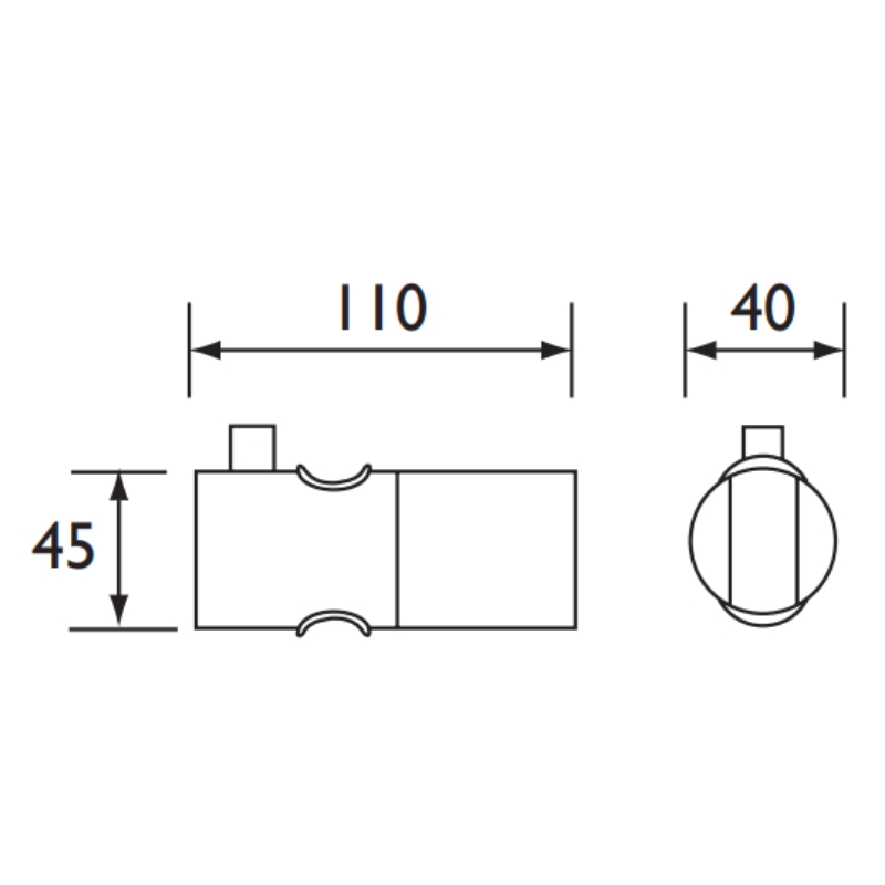 Bristan 25mm shower head holder chrome Bristan SLID101 C National