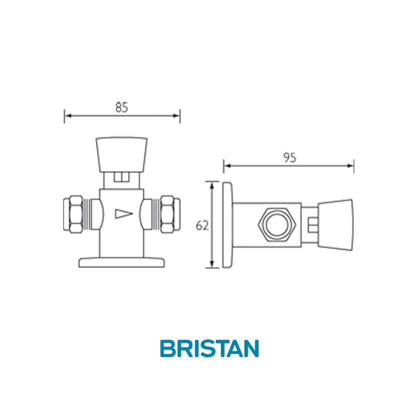 Bristan exposed time flow control Chrome Bristan TUF100ECP