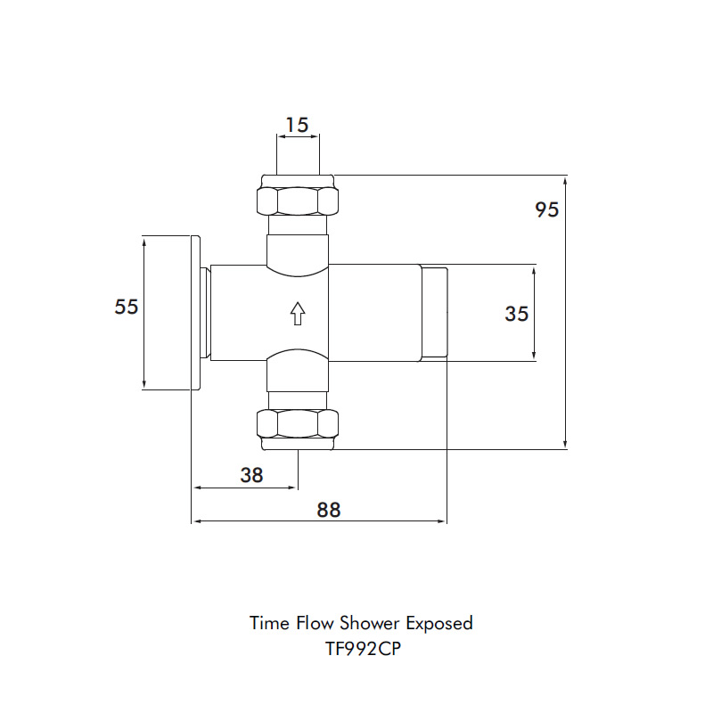 Inta Exposed time flow valve TF992CP Inta TF992CP National Shower