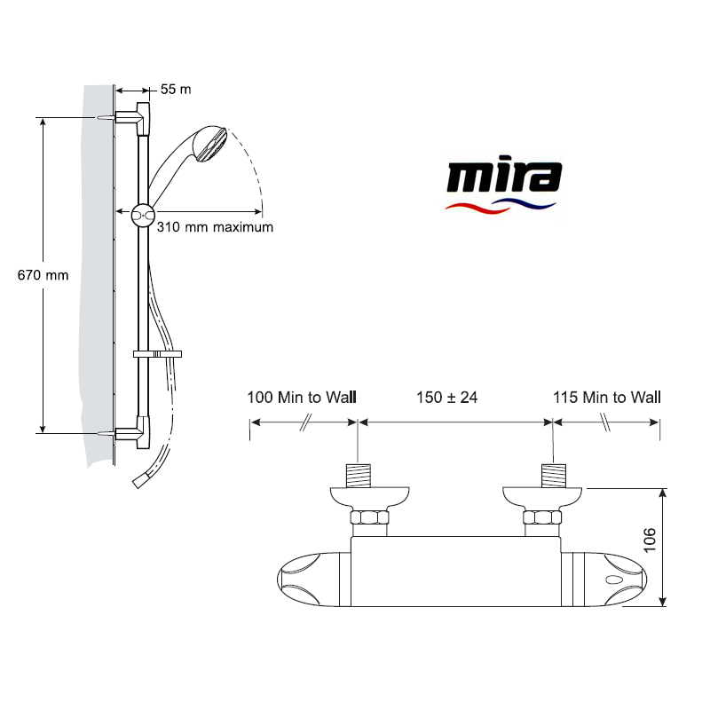 Mira Coda Plus EV Mira 1712.003 National Shower Spares
