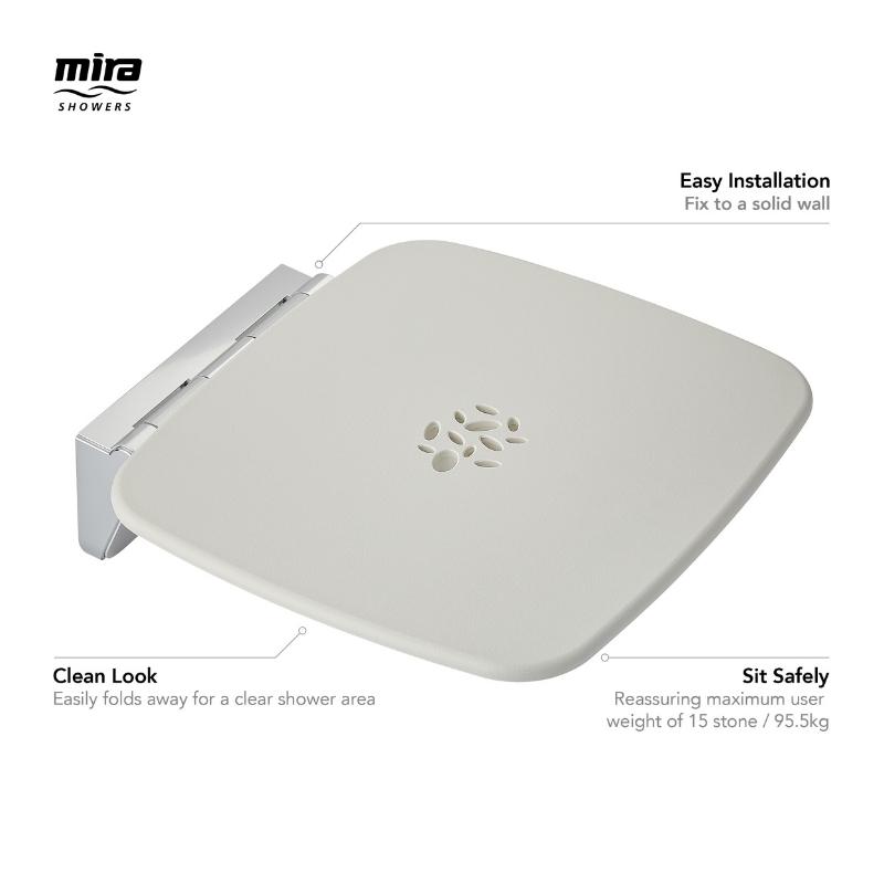 Mira premium shower seat white/chrome Mira 2.1731.001 National