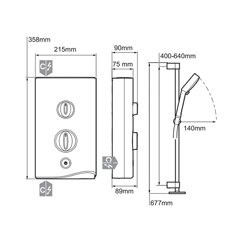 Mira Sport Electric Shower 7.5kW White/Chrome Mira 1.1746.001