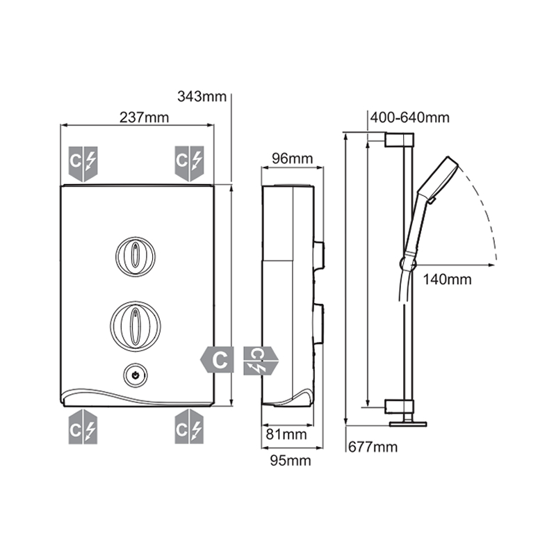 Mira Sport MultiFit Electric Shower 9.0kW White/Chrome Mira 1.1746