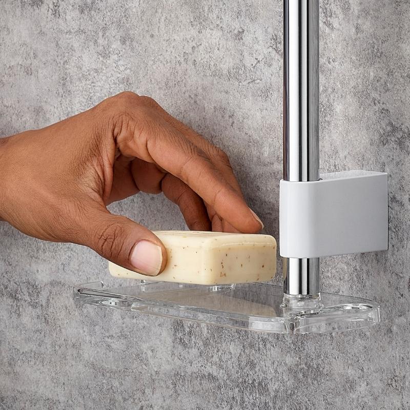 Mira Beat Slide Bar Kit/Shower Rail Set White/Chrome Mira 2.1703.