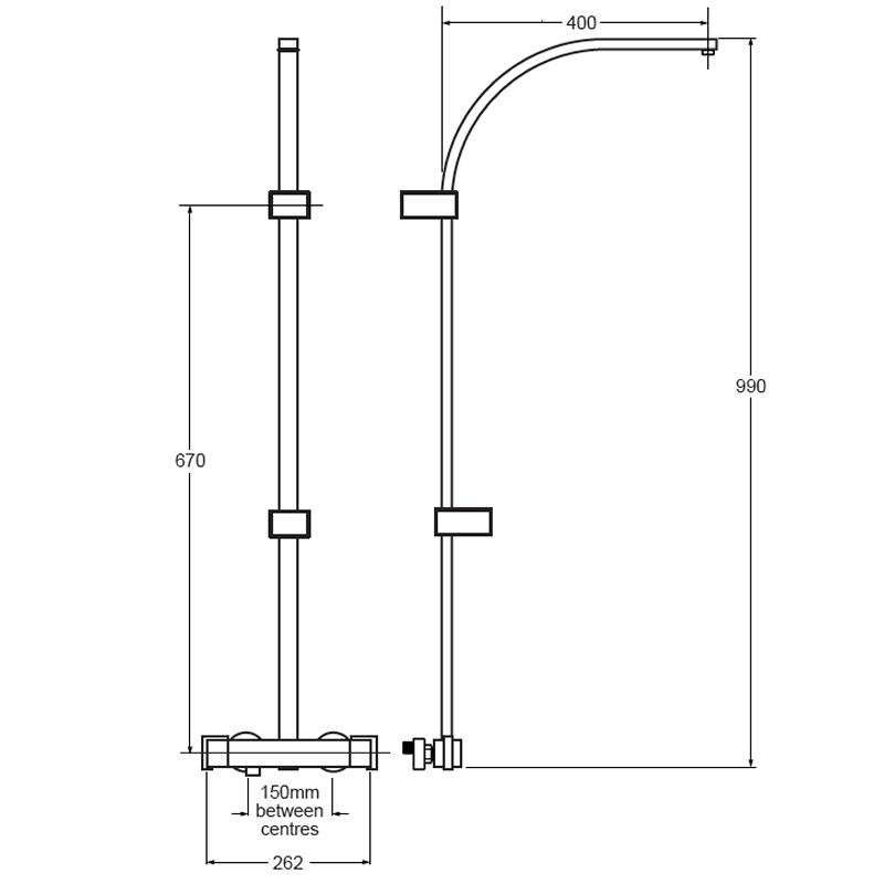 Triton Tees Bar Mixer Shower with Diverter Chrome Triton UNTEBMDIV
