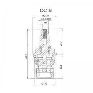 1/2" tap mechanism ceramic disc hot/cold - pair (CC18) - main image 1