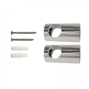 Aqualisa 22mm adjustable rail ends including fixings - chrome (910892) - main image 1