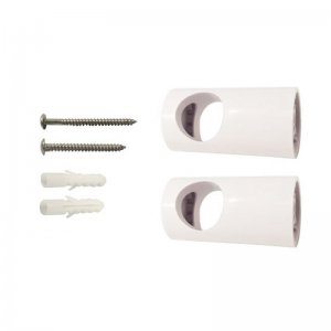 Aqualisa 22mm adjustable rail ends including fixings - white (910895) - main image 1