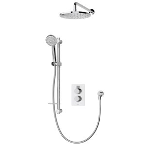 Aqualisa Dream Round Thermostatic Mixer Shower with Adjustable and Wall Fixed Heads - Chrome (DRMDCV2.ADFW.RND) - main image 1