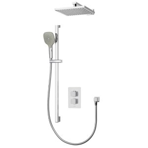Aqualisa Dream Square Thermostatic Mixer Shower with Adjustable and Wall Fixed Heads - Chrome (DRMDCV2.ADFW.SQR) - main image 1
