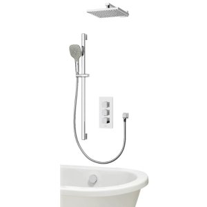 Aqualisa Dream Square Thermostatic Mixer Shower with Bath Fill - Chrome (DRMDCV3.ADFWBTX.SQR) - main image 1