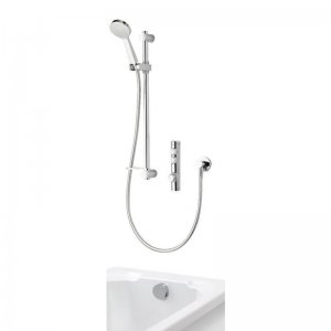 Aqualisa iSystem conc digital shower with adj shower head & bath filler o/flow - gravity pumped (ISD.A2.BV.DVBTX.14) - main image 1
