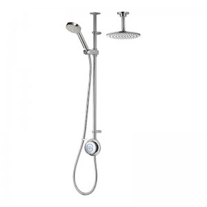 Aqualisa Quartz exposed digital shower with adjustable & fixed ceiling shower heads - Gravity pumped (QZD.A2.EV.DVFC.18) - main image 1