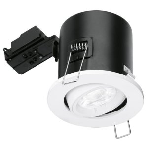 Aurora 240v GU10 Adjustable Lock Ring Acoustic Compact Fire Downlight - White (EN-FD102W) - main image 1