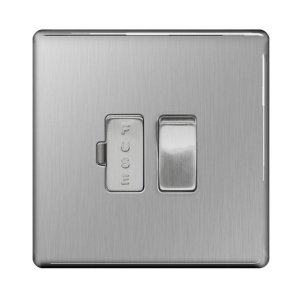 BG 13A Fused Connection Unit Switch - Screwless Flatplate - Brushed Steel (FBS50-01) - main image 1
