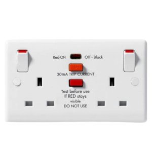 BG 2 Gang 13A Switched RCD Socket - White (822RCD-01) - main image 1