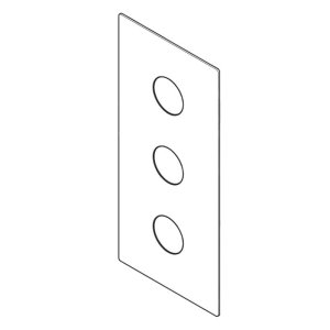 Bristan 3 hole rectangular concealing plate - gold (D282-093 G) - main image 1