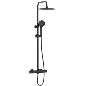 Bristan Buzz Thermostatic Bar Shower With Rigid Riser - Black (BUZ SHXDIVCTFF BLK) - main image 1