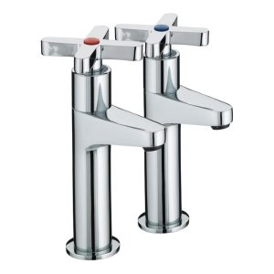 Bristan Design Utility X head high neck pillar taps - chrome (DUX HNK C) - main image 1