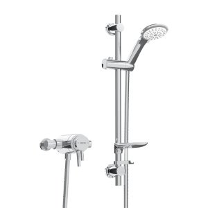 Bristan Prism Exposed Dual Control Shower With Adjustable Riser - Chrome (PM2 CSHXAR C) - main image 1