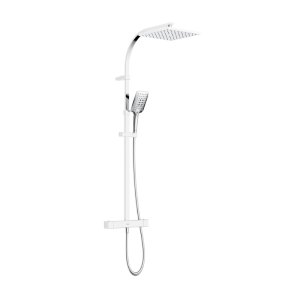 Bristan Qubo Dual Thermostatic Bar Mixer Shower With Rigid Riser - Chrome (QB SHXDIVCTFF C) - main image 1