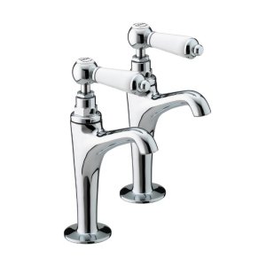 Bristan Renaissance High Neck Pillar Taps - Chrome (RS HNK C) - main image 1