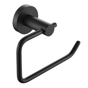 Bristan Round Toilet Roll Holder Brass - Black (RD ROLL BLK) - main image 1