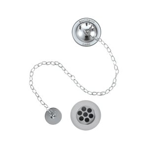 Burlington Bath Overflow Plug & Chain Waste - Chrome (W3) - main image 1