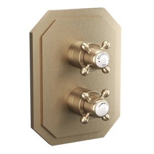 Crosswater Crossbox Belgravia Triple Outlet Trimset - Brushed Brass (BLCB2500LBPF) - main image 1