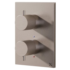 Crosswater Crossbox MPRO Dual Outlet Mixer Shower Valve - Fluted - Brushed Nickel (PROCB1500RL_F) - main image 1