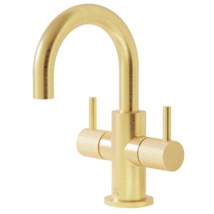 Crosswater MPRO Mini Fluted Basin Tap - Brushed Brass (PRO118DNF_F) - main image 1