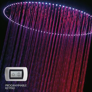 Crosswater Rio Spectrum shower head with lights and ceiling arm (FHX740C) - main image 1