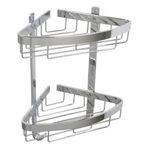 Croydex Aluminium Large Two Tier Corner Basket - Chrome (QM772841) - main image 1