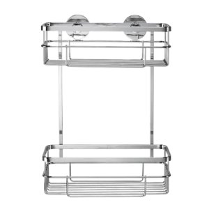 Croydex Brockham Flexi-Fix Two Tier Cosmetic Basket - Chrome (QM800541) - main image 1