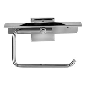 Croydex Flexi-Fix Chester Toilet Roll Holder with Anti-Slip Shelf - Chrome (QM444541) - main image 1