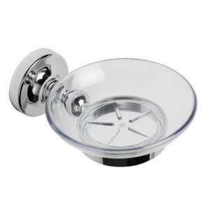 Croydex Flexi-Fix Romsey Soap Dish and Holder - Chrome (QM741941) - main image 1