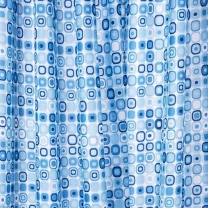 Croydex Geo Mosaic Shower Curtain - White/Blue (AF281624H) - main image 1