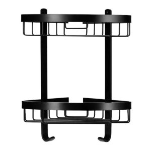 Croydex Large Two Tier Corner Basket - Matte Black (QM772821) - main image 1
