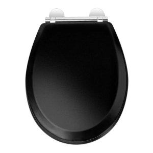 Croydex Lene Flexi-Fix Wood Toilet Seat - Black (WL601121H) - main image 1