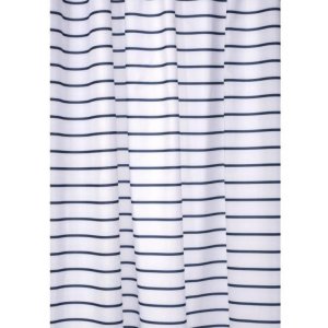 Croydex Navy Pinstripe Textile Shower Curtain (AF290334H) - main image 1