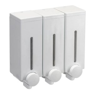 Croydex Slimline Triple Wall Mounted Soap Dispenser - White (PA670322) - main image 1