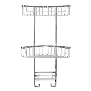 Croydex Stainless Steel Three Tier Corner Basket - Chrome (QM392841) - main image 1