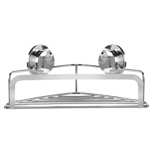 Croydex Stick 'N' Lock Corner Basket - Chrome (QM295941) - main image 1
